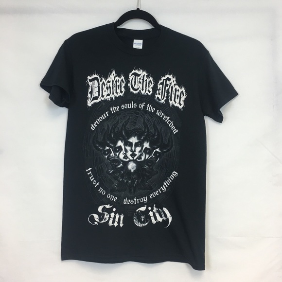 Tops - Sin City Goth Metal Rock N Roll Graphic Tee